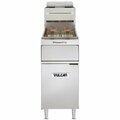 Vulcan VFRY18-NAT Natural Gas 45-50 lb. Floor Fryer with Solid State Analog Controls - 70000 BTU 901VFRY18N